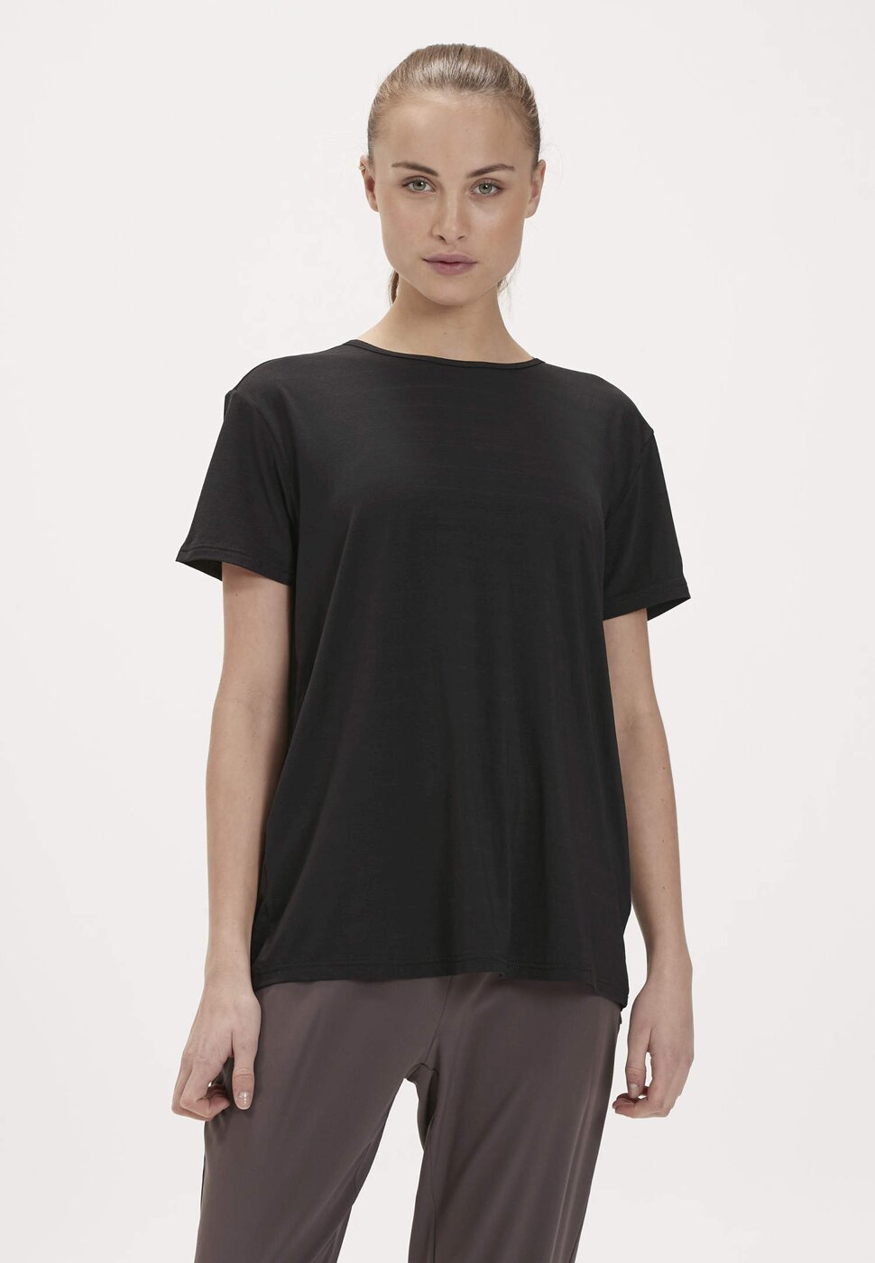 Lizzy W Slub S/S Tee BLACK MELANGE BLACK MELANGE Bild 3