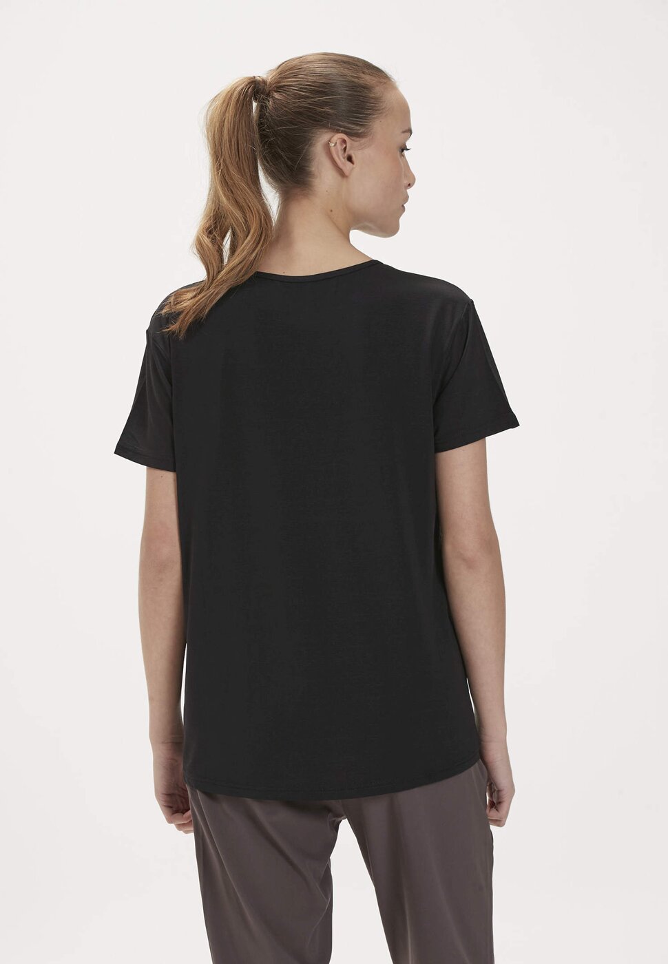 Lizzy W Slub S/S Tee BLACK MELANGE BLACK MELANGE Bild 4