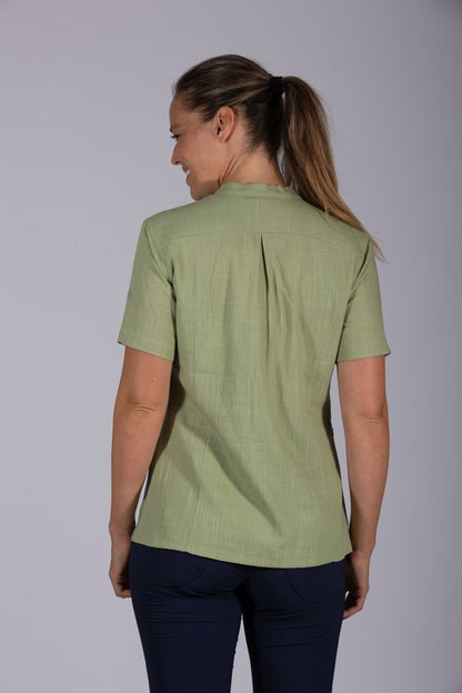Langensee - 1/2 Bluse in Leine PETROL LIGHT GREEN Bild 3