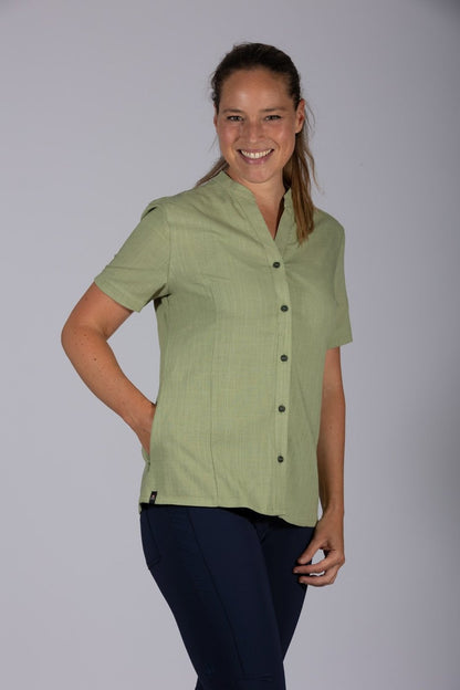 Langensee - 1/2 Bluse in Leine PETROL LIGHT GREEN Bild 5